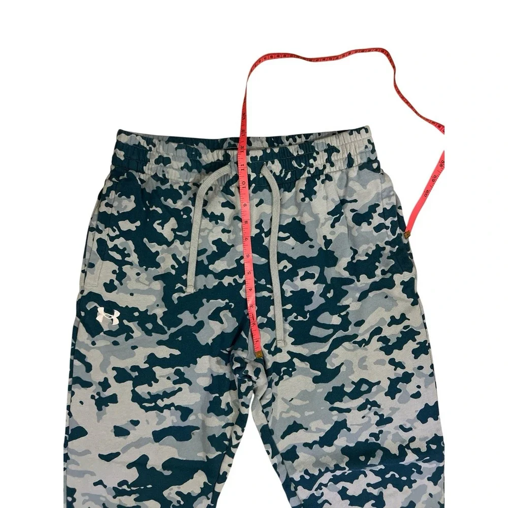 Under Armour Rival Fleece Blue Camo Joggers Pants 1382293-781 Mens LARGE